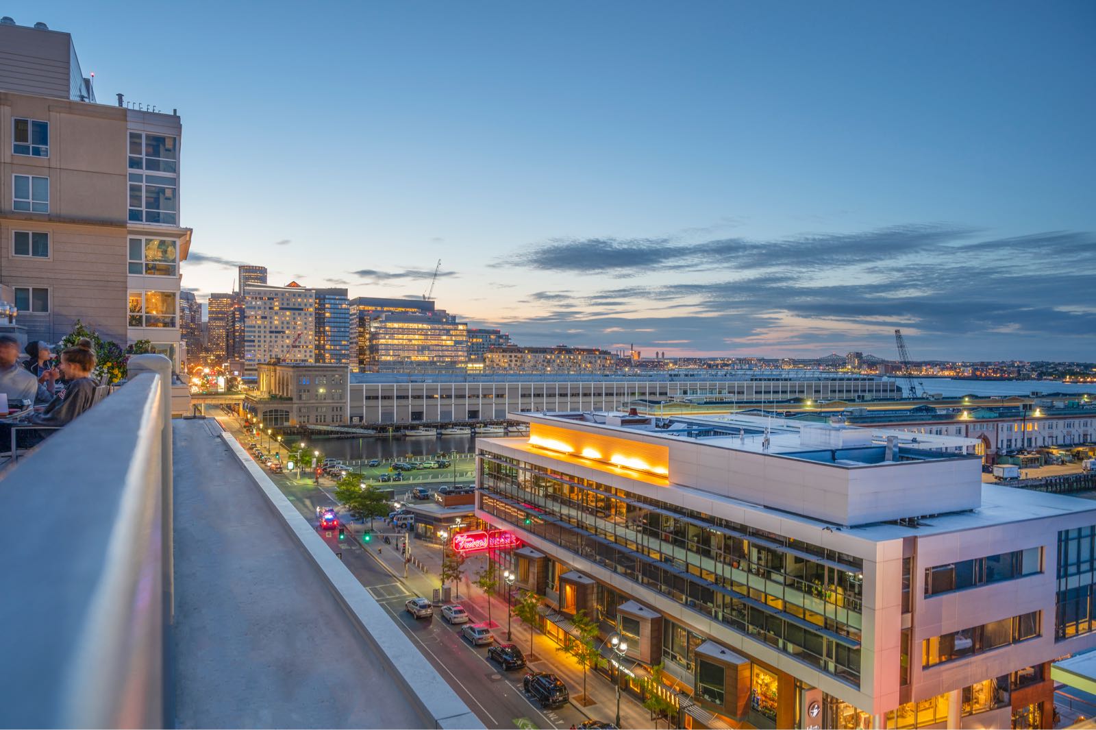 View overlooking Boston from the rooftop deck