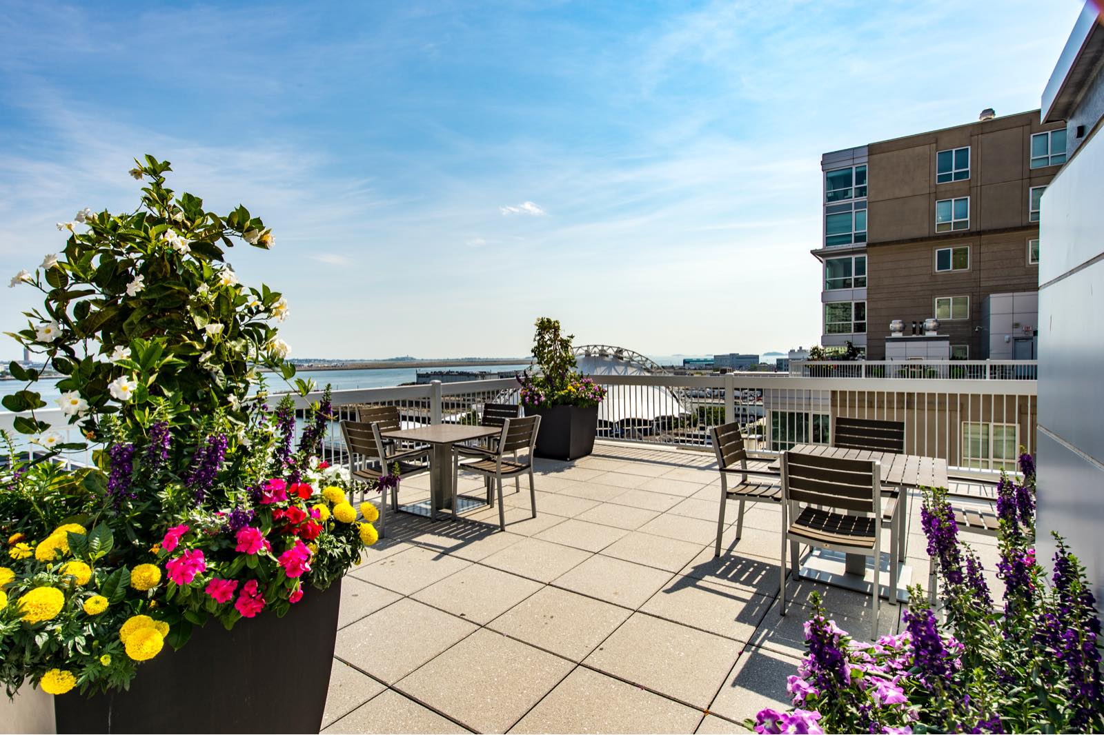 Seating on the rooftop deck at Park Lane Seaport