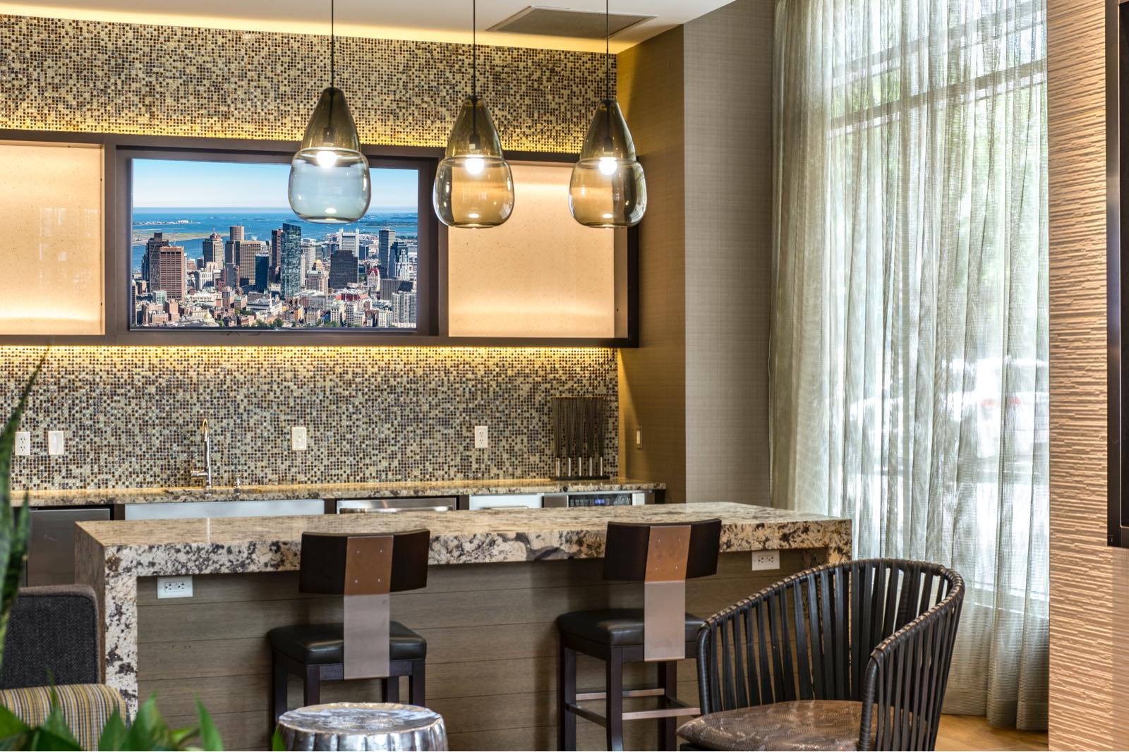 High top seating in our resident kitchen