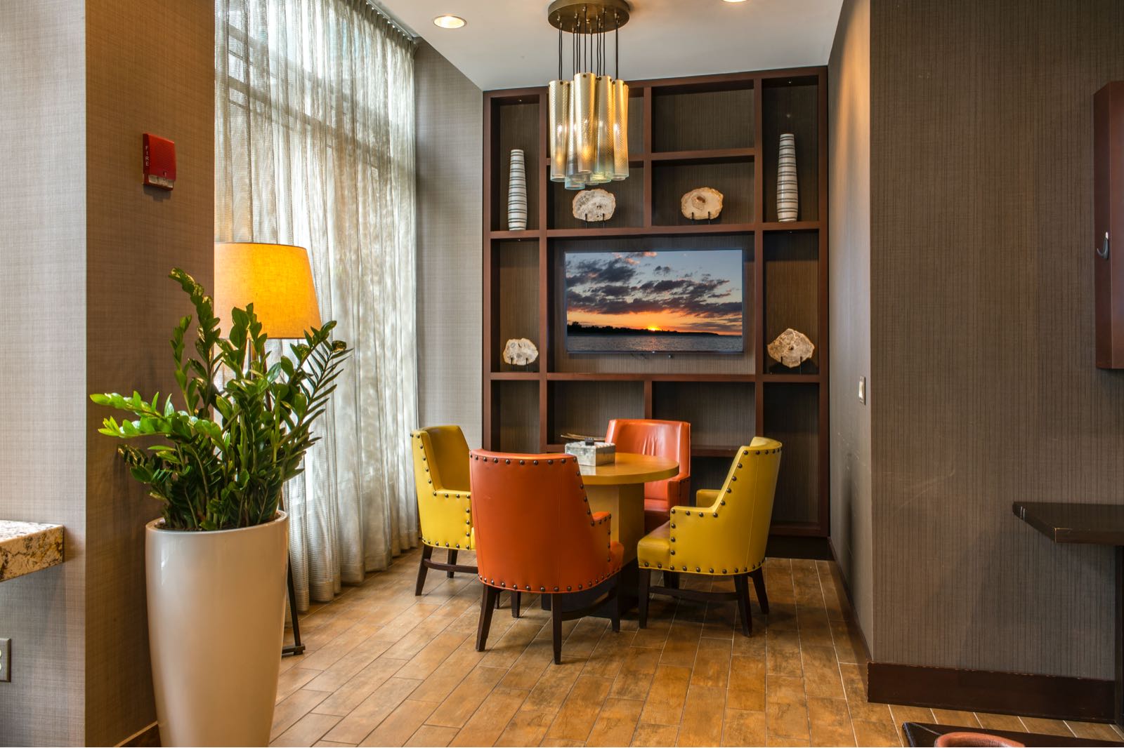 A comfortable spot to work or visit with friends