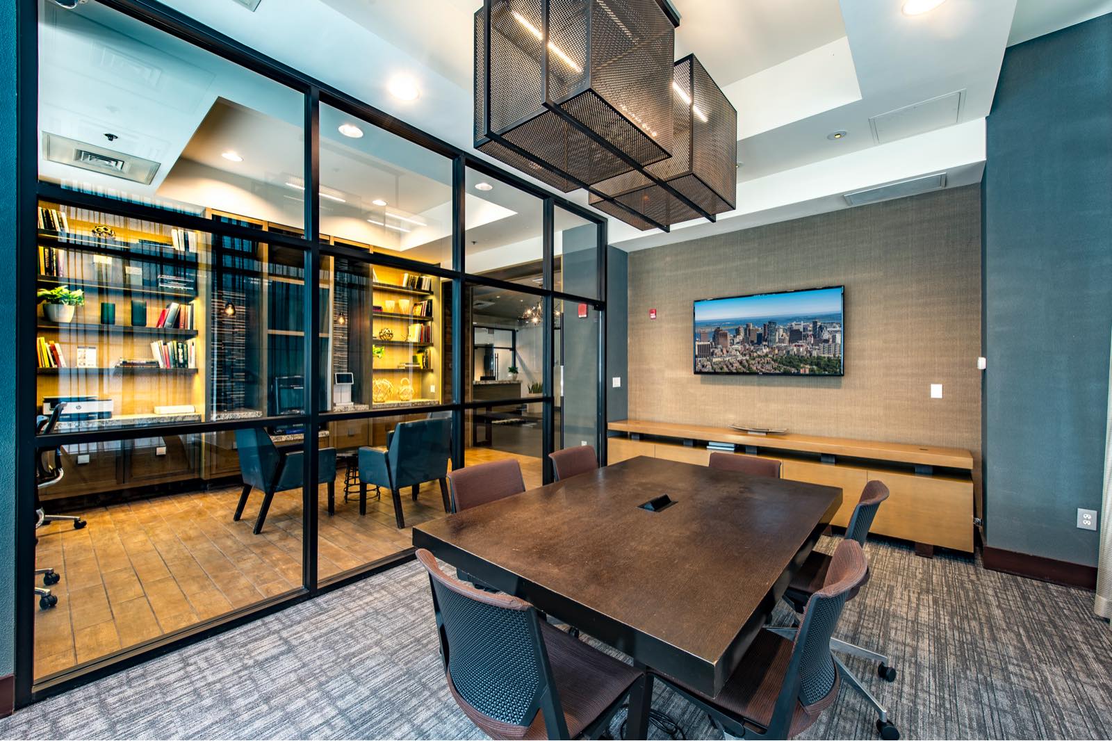 The conference room and business center