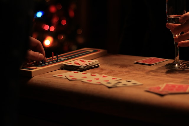 Playing cards laid on the table